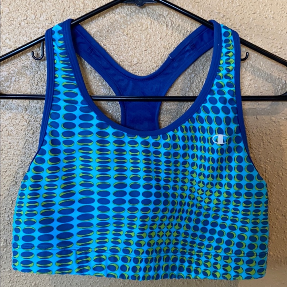 Champion blue and green sports bra